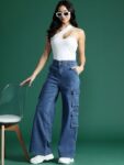 Women Street Savvy Relaxed Fit Ripped Cargo Jeans