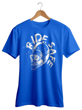 Graphic Tee Shirt for Men's ride safe blue