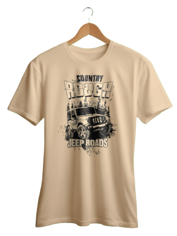 Graphic Tee Shirt for jeep offroad khaki