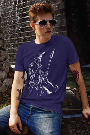 Premium Blue fabric Warrior T Shirt