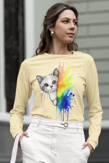 Full Sleeve graphics T Shirt for Ladies