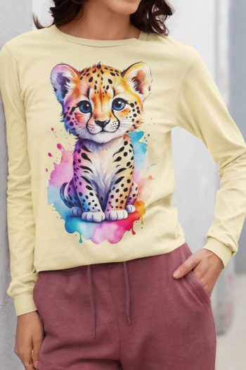 Full Sleeve yellow CUB graphics T Shirt for Ladies