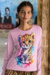 Full Sleeve pink CUB graphics T Shirt for Ladies