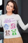 Full Sleeve white cutest graphics T Shirt for Ladies