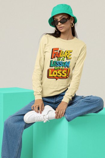 Full Sleeve yellow graphics T Shirt for Ladies