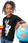 Trendy Bunny Black graphic Tee Shirt for boys and Girls