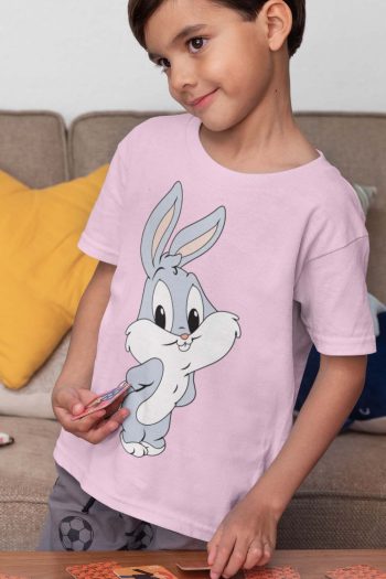 Trendy Bunny pink graphic Tee Shirt for boys and Girls