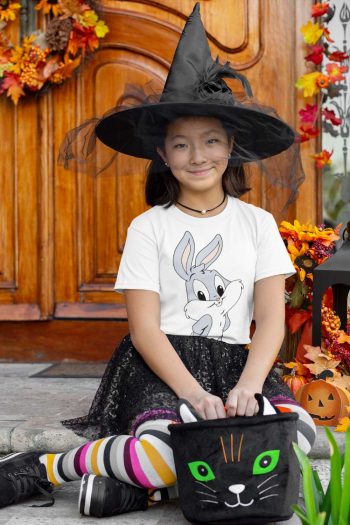 Trendy Bunny white graphic Tee Shirt for boys and Girls