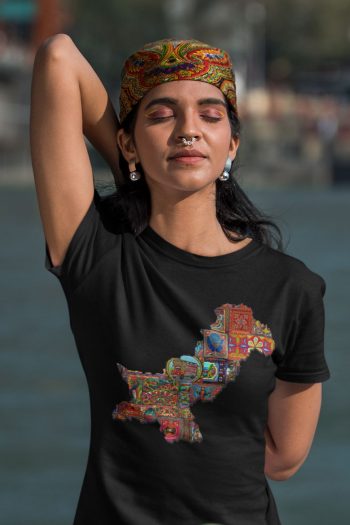 Pak Map Graphic T Shirt for Girls